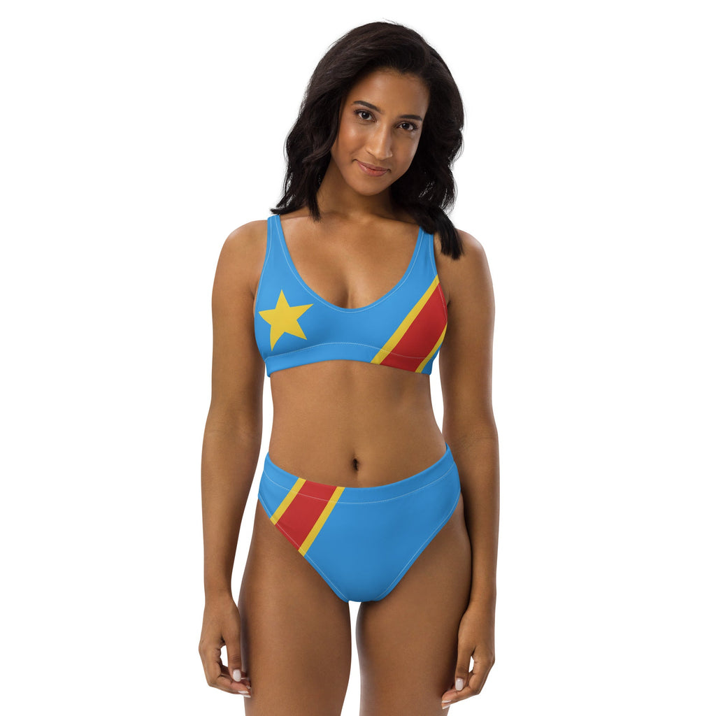 D R Congo Flag high-waisted bikini - Conscious Apparel Store