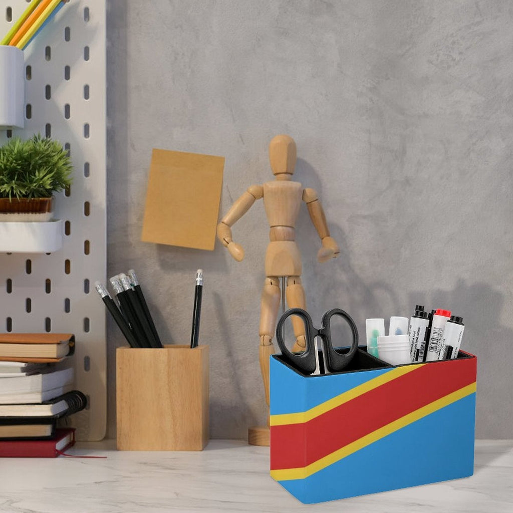 D R Congo Flag Leather Pen Holder - Conscious Apparel Store