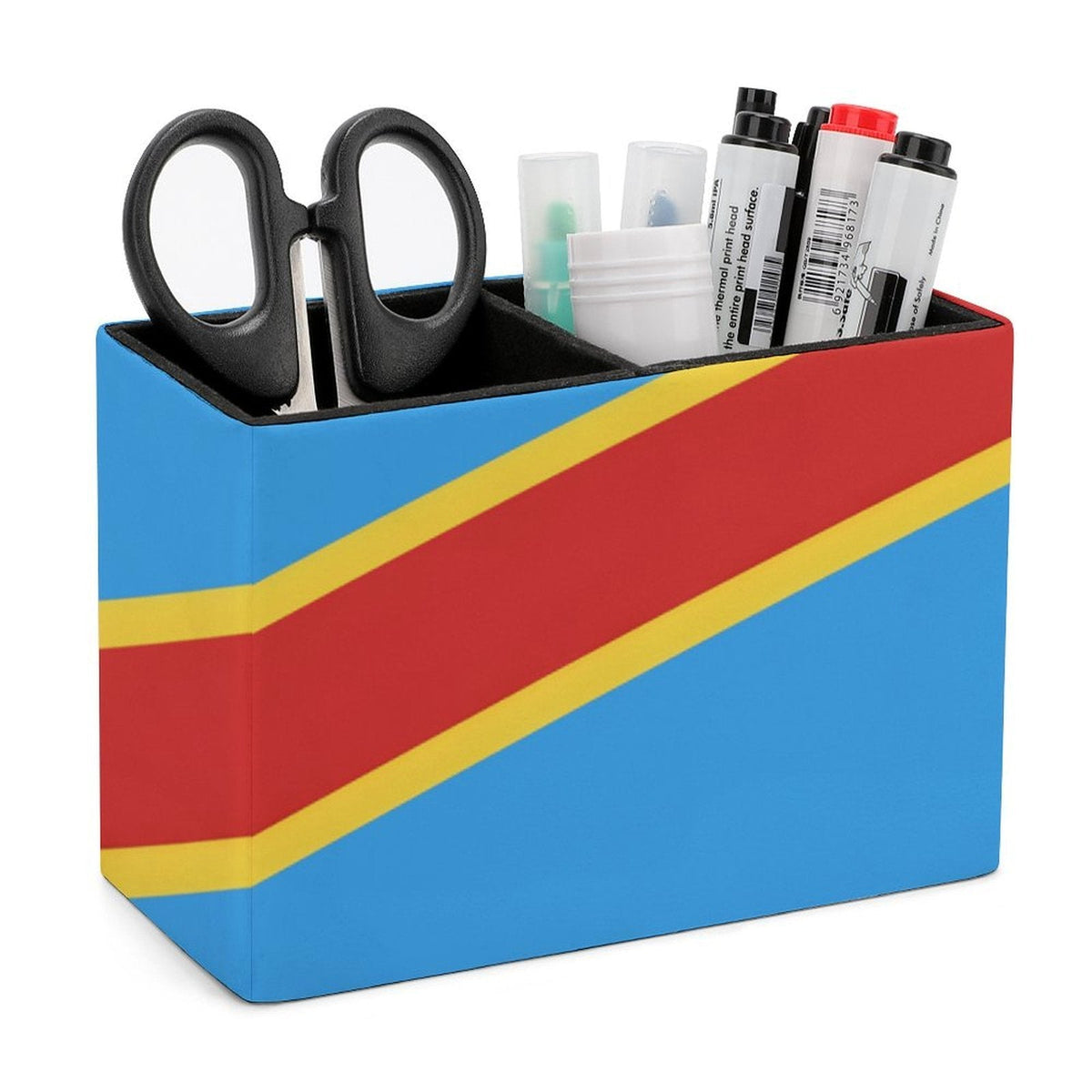 D R Congo Flag Leather Pen Holder - Conscious Apparel Store