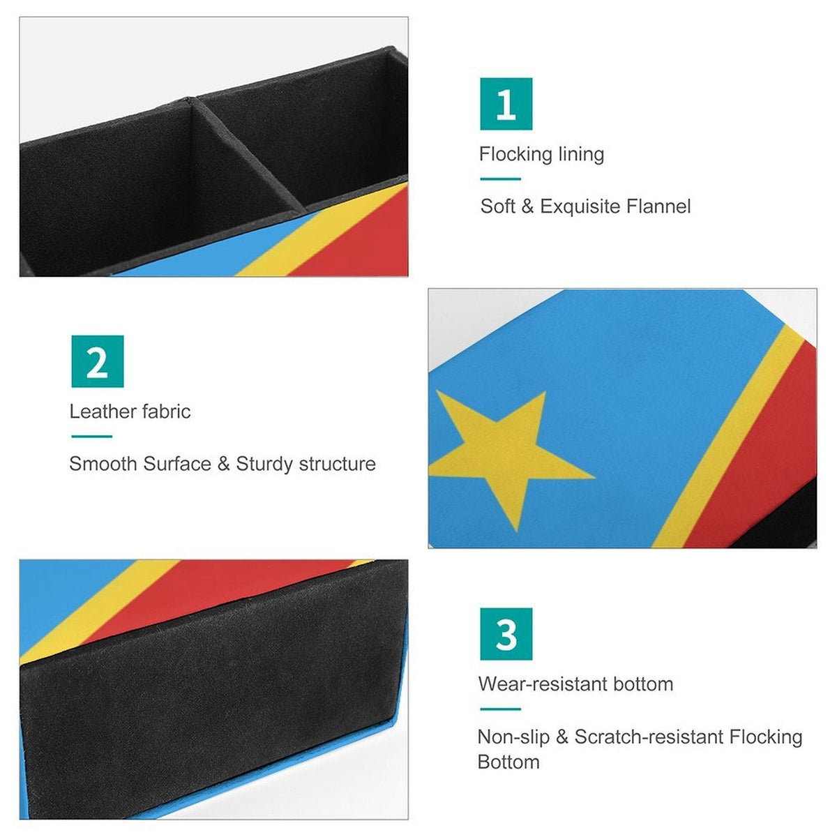 D R Congo Flag Leather Pen Holder - Conscious Apparel Store