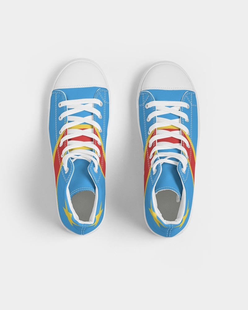 D R Congo Flag Men's Hightop Canvas Shoe - Conscious Apparel Store