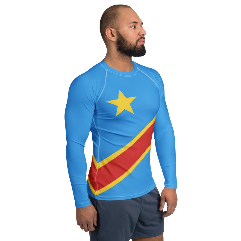 D R Congo Flag Men's Rash Guard - Conscious Apparel Store