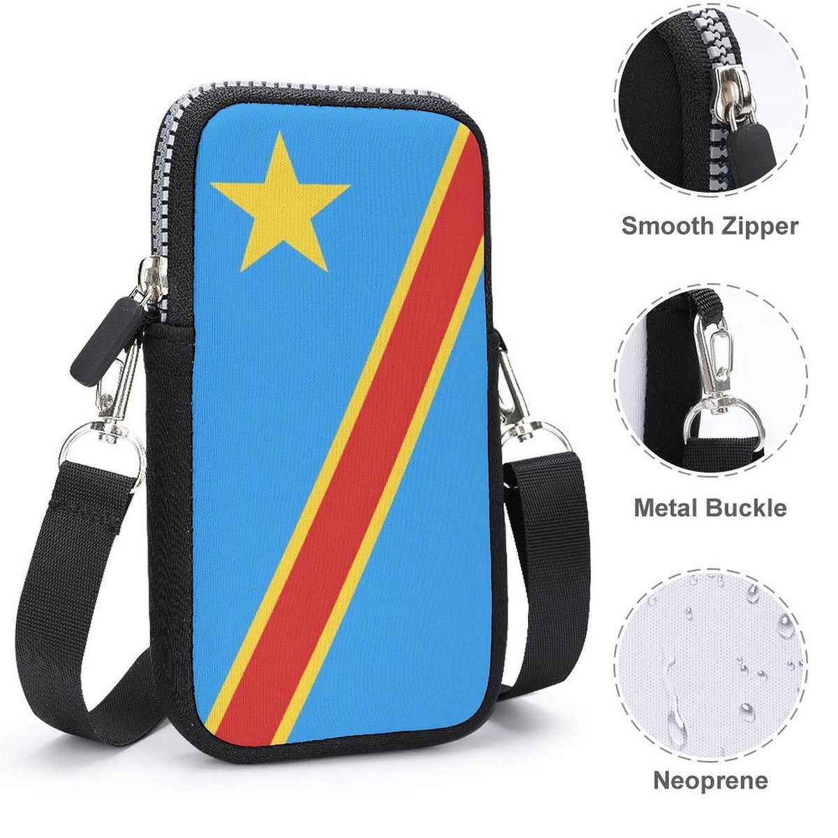 D R Congo Flag Mobile Phone Purse - Conscious Apparel Store