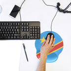 D R Congo Flag Mouse Pad with Wrist Rest Support - Conscious Apparel Store