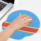 D R Congo Flag Mouse Pad with Wrist Rest Support - Conscious Apparel Store
