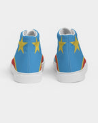 D R Congo Flag Women's Hightop Canvas Shoe - Conscious Apparel Store
