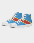 D R Congo Flag Women's Hightop Canvas Shoe - Conscious Apparel Store