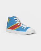 D R Congo Flag Women's Hightop Canvas Shoe - Conscious Apparel Store