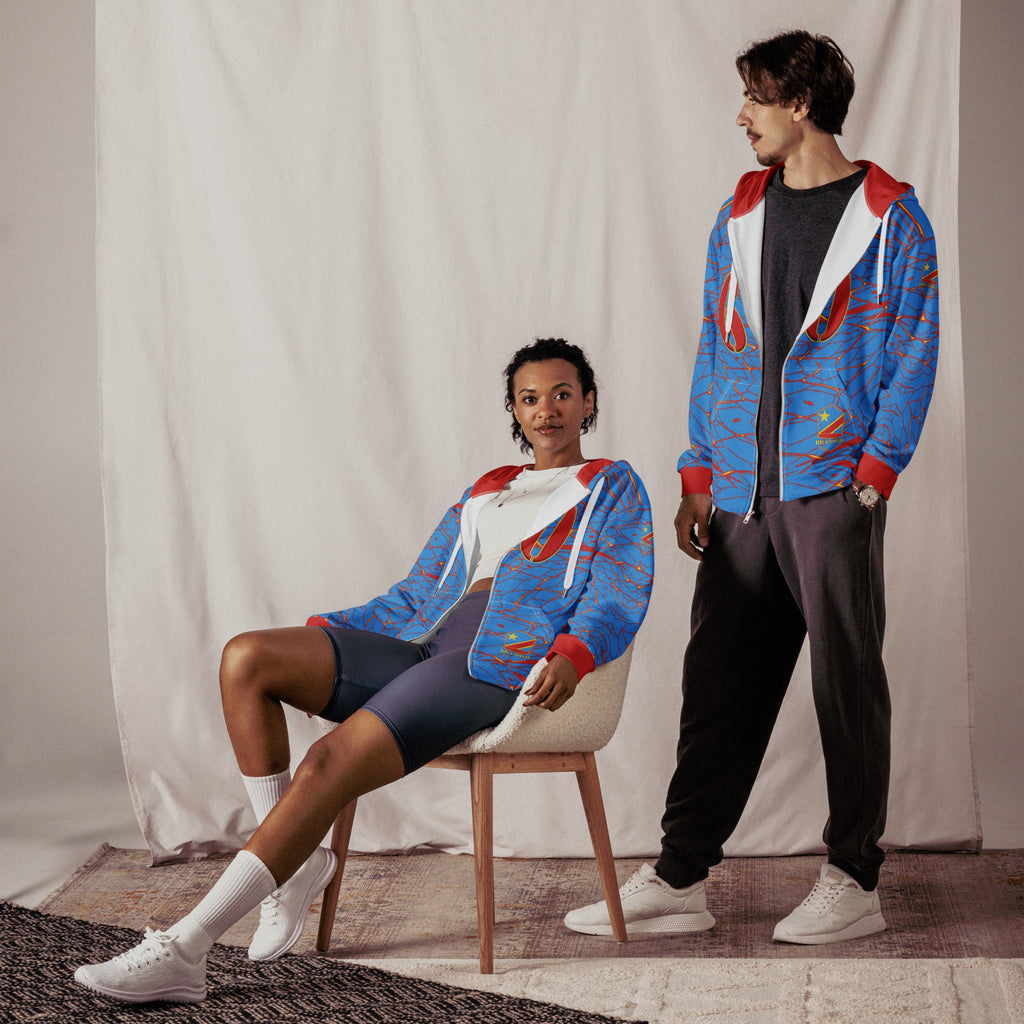 D R Congo Football Unisex zip hoodie - Conscious Apparel Store