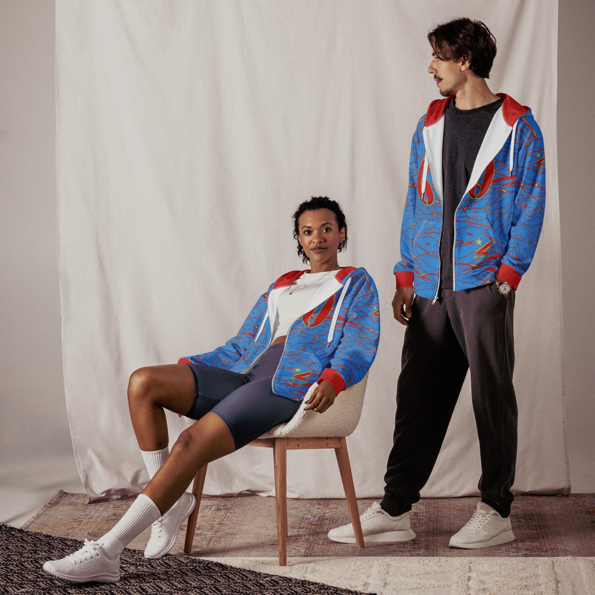 D R Congo Football Unisex zip hoodie - Conscious Apparel Store
