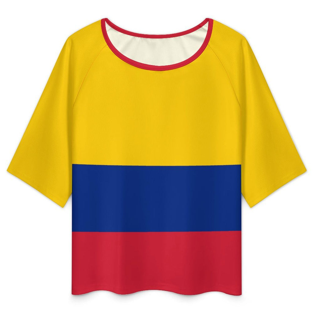 Columbia Flag Women’s Loose Half-Sleeve Boat Neck T-Shirt