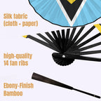 St Lucia Flag Double-Sided Custom Folding Fan
