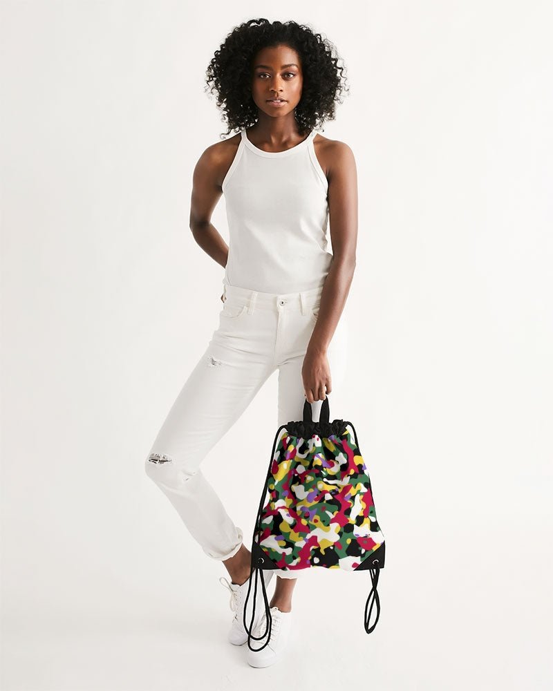 Dominica Flag Camo Canvas Drawstring Bag - Conscious Apparel Store