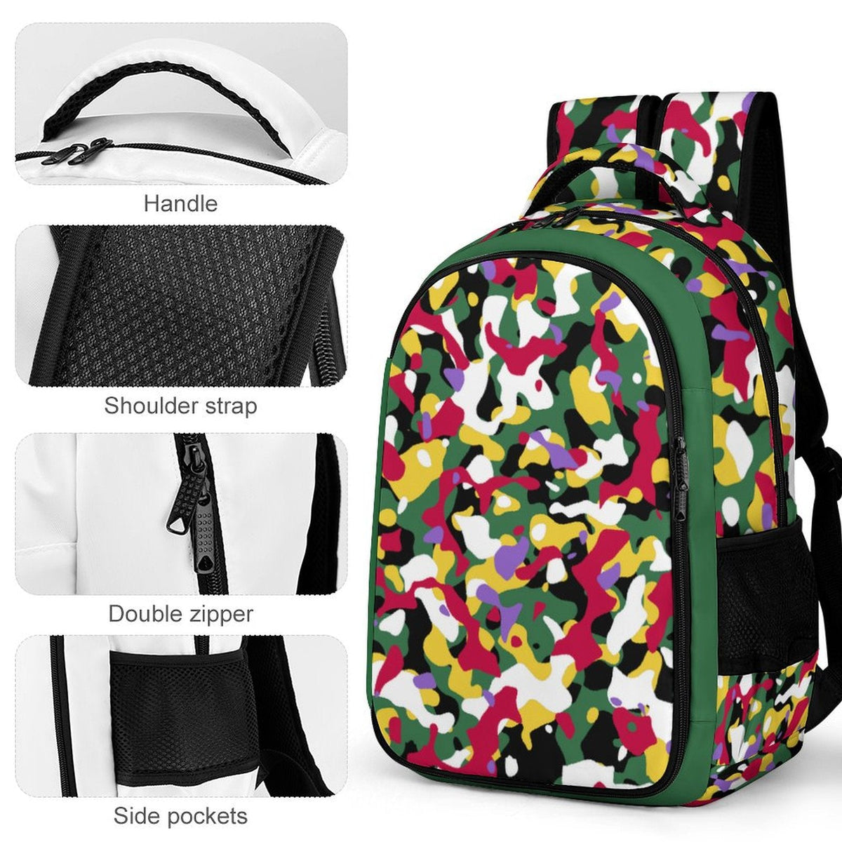 Dominica Flag Camo Casual Backpack - Conscious Apparel Store