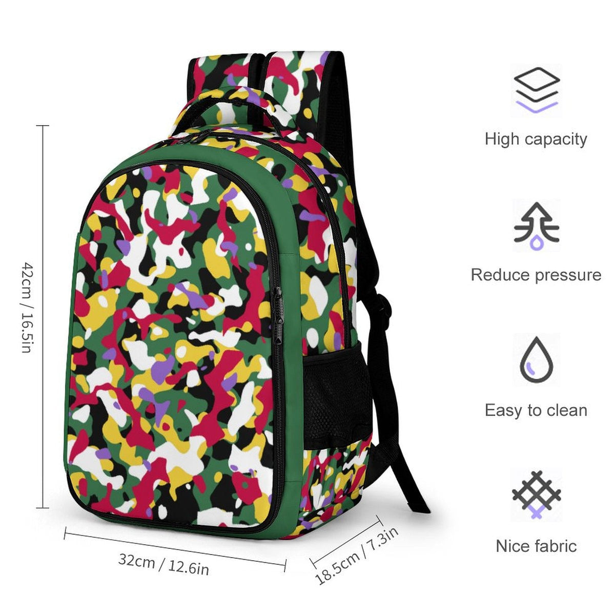 Dominica Flag Camo Casual Backpack - Conscious Apparel Store