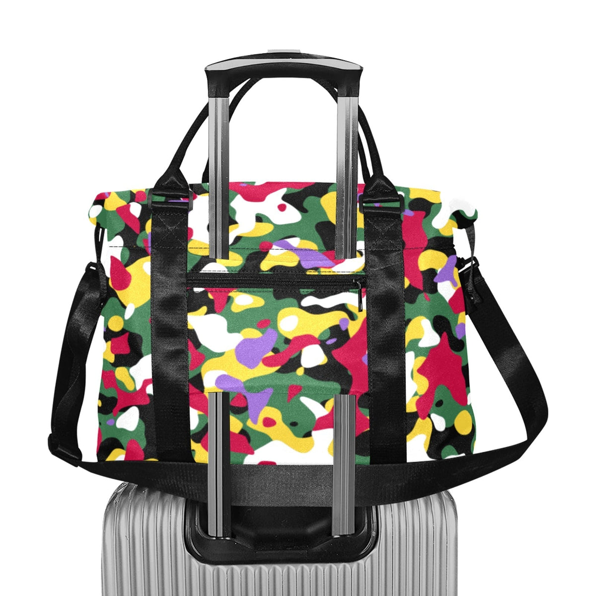 Dominica Flag Camo Large Capacity Duffle Bag - Conscious Apparel Store