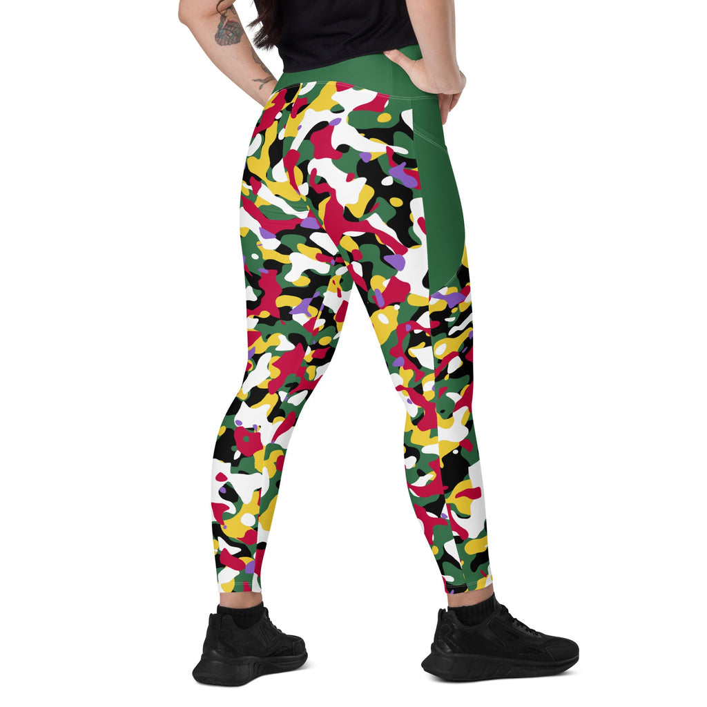 Dominica Flag Camo Leggings with pockets - Conscious Apparel Store