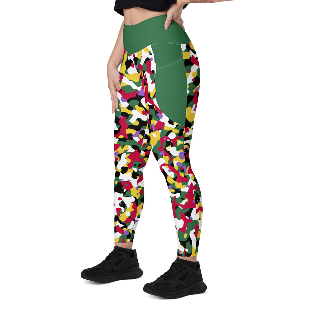 Dominica Flag Camo Leggings with pockets - Conscious Apparel Store
