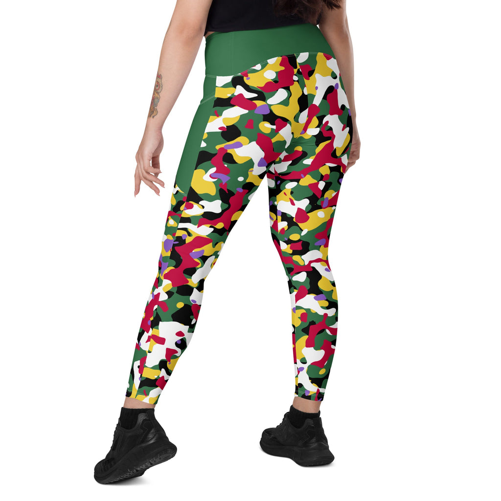 Dominica Flag Camo Leggings with pockets - Conscious Apparel Store