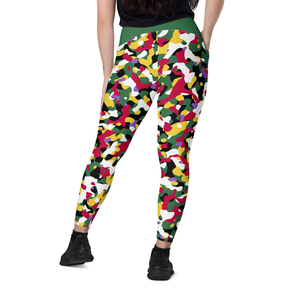 Dominica Flag Camo Leggings with pockets - Conscious Apparel Store