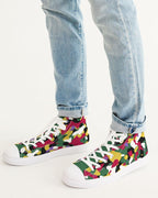 Dominica Flag Camo Men's Hightop Canvas Shoe - Conscious Apparel Store