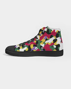 Dominica Flag Camo Men's Hightop Canvas Shoe - Black - Conscious Apparel Store