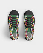 Dominica Flag Camo Men's Hightop Canvas Shoe - Black - Conscious Apparel Store
