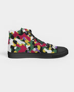 Dominica Flag Camo Men's Hightop Canvas Shoe - Black - Conscious Apparel Store