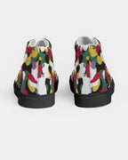 Dominica Flag Camo Men's Hightop Canvas Shoe - Black - Conscious Apparel Store