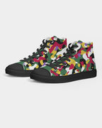 Dominica Flag Camo Men's Hightop Canvas Shoe - Black - Conscious Apparel Store