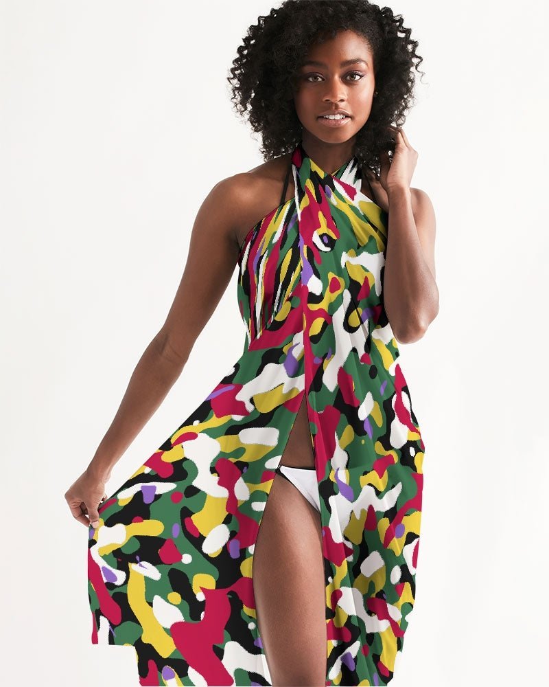 Dominica Flag Camo Swim Cover Up - Conscious Apparel Store