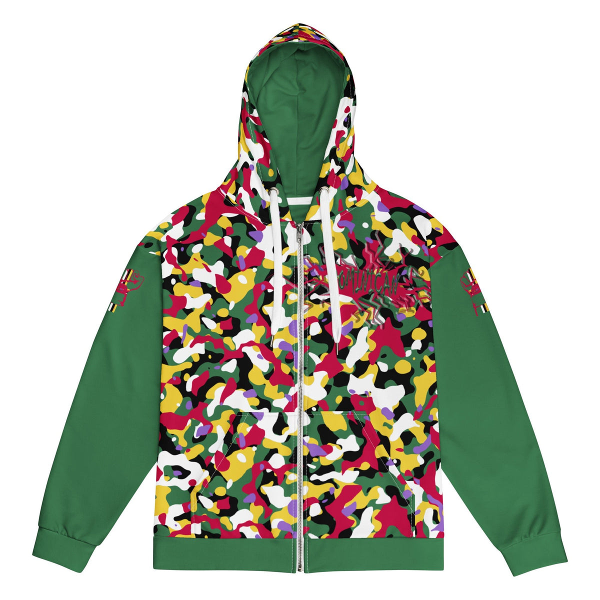 Dominica Flag Camo Unisex zip hoodie - Conscious Apparel Store