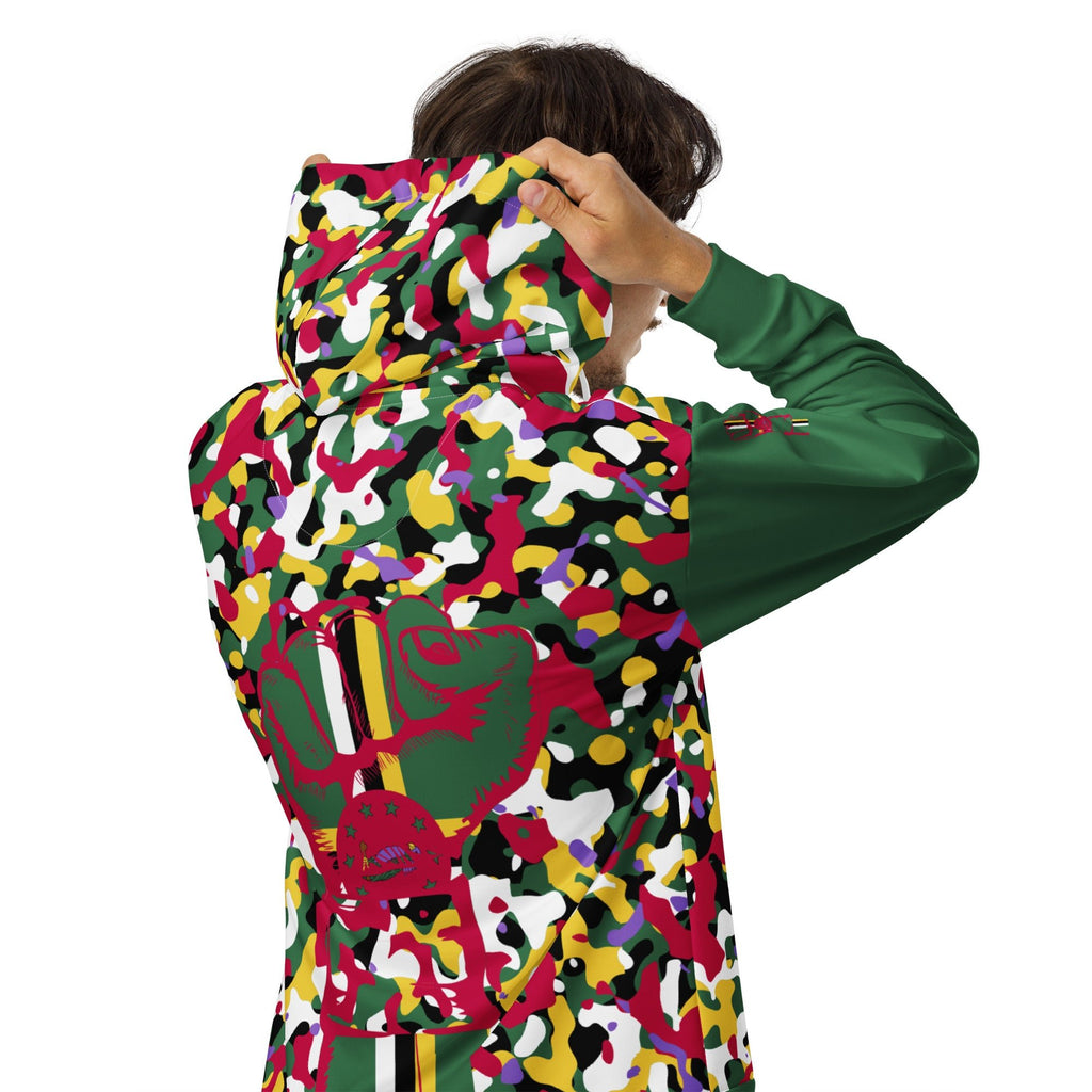 Dominica Flag Camo Unisex zip hoodie - Conscious Apparel Store