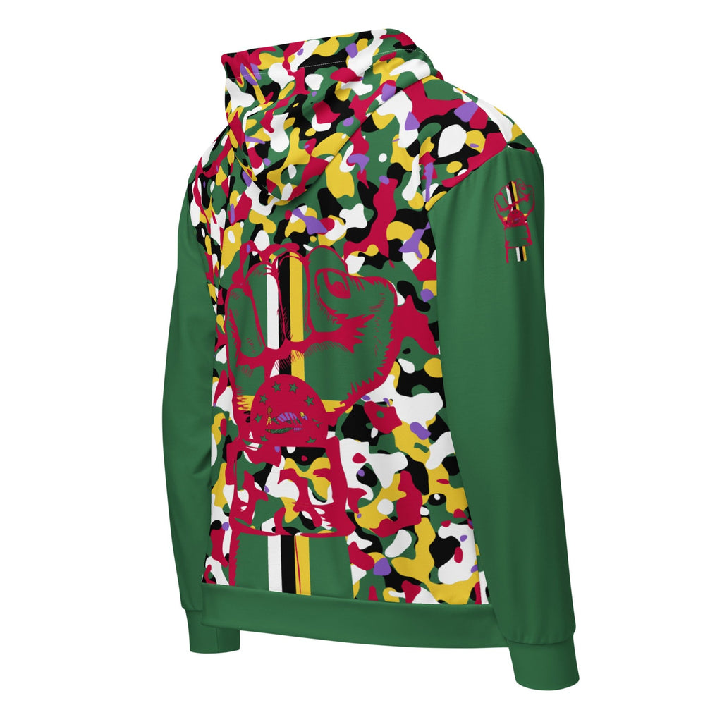 Dominica Flag Camo Unisex zip hoodie - Conscious Apparel Store