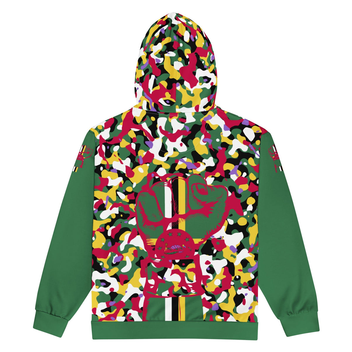Dominica Flag Camo Unisex zip hoodie - Conscious Apparel Store