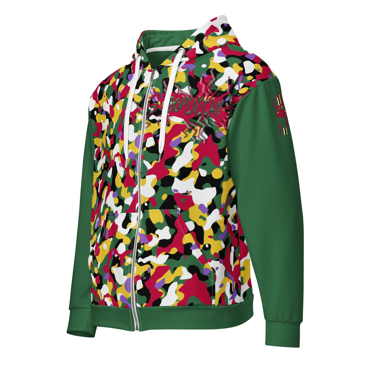 Dominica Flag Camo Unisex zip hoodie - Conscious Apparel Store