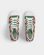 Dominica Flag Camo Women's Hightop Canvas Shoe - Conscious Apparel Store