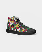 Dominica Flag Camo Women's Hightop Canvas Shoe - Black - Conscious Apparel Store