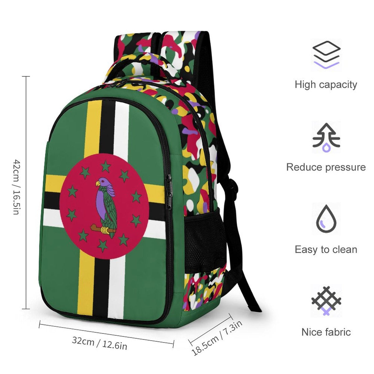 Dominica Flag Casual Backpack - Conscious Apparel Store
