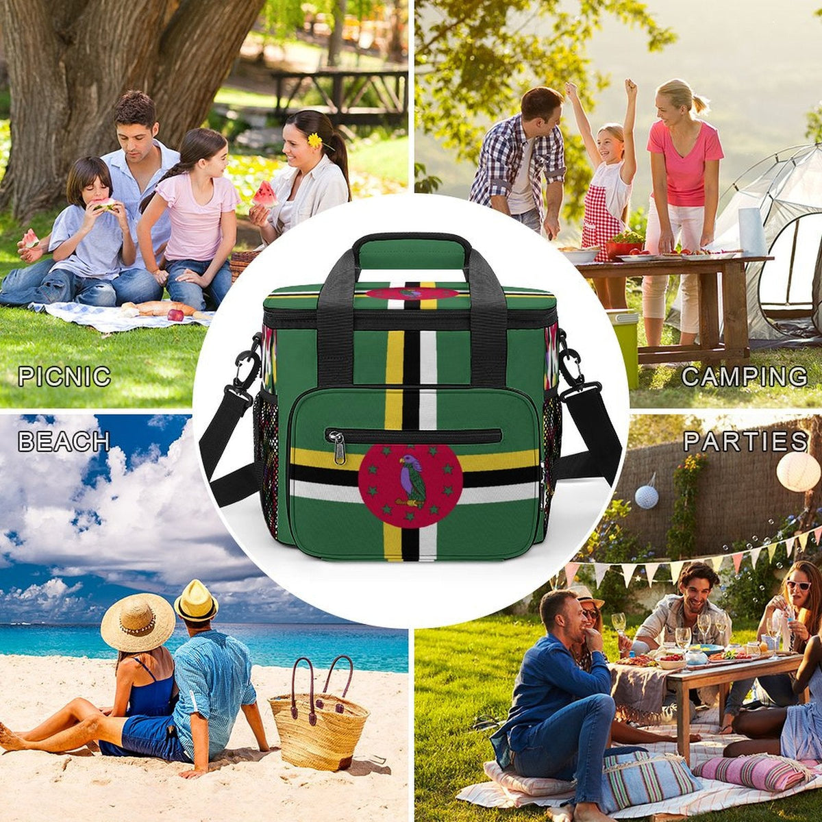 Dominica Flag Insulated Cooler Bag - Conscious Apparel Store