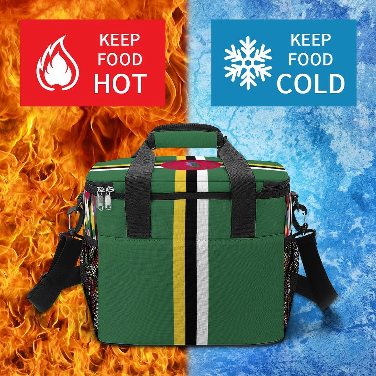 Dominica Flag Insulated Cooler Bag - Conscious Apparel Store