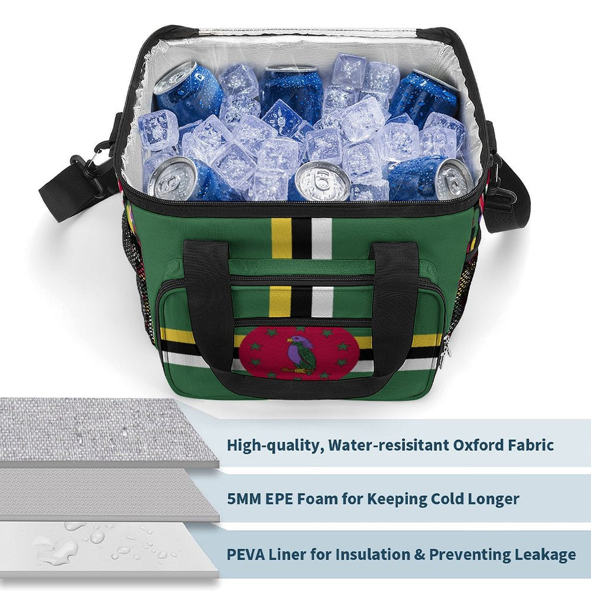 Dominica Flag Insulated Cooler Bag - Conscious Apparel Store