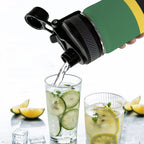 Dominica Flag Insulated Water Bottle with Dual - Use Lid (18oz) - Conscious Apparel Store