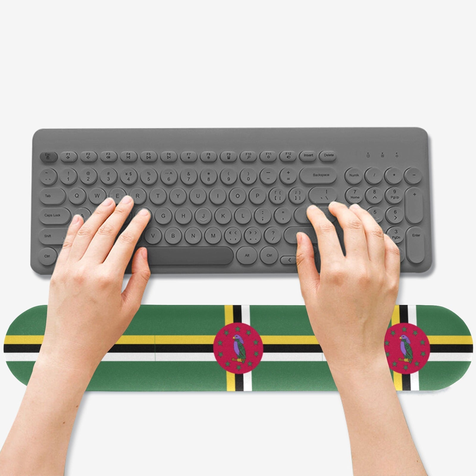 Dominica Flag Keyboard Wrist Rest Pad - Conscious Apparel Store