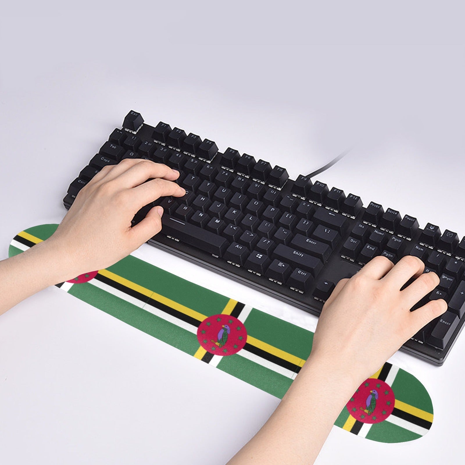 Dominica Flag Keyboard Wrist Rest Pad - Conscious Apparel Store