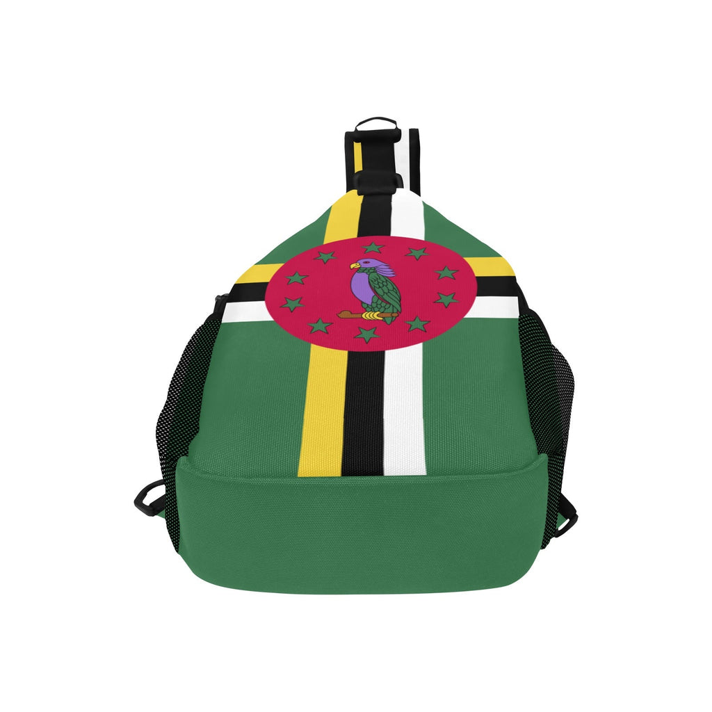 Dominica Flag Men's Casual Chest Bag - Conscious Apparel Store