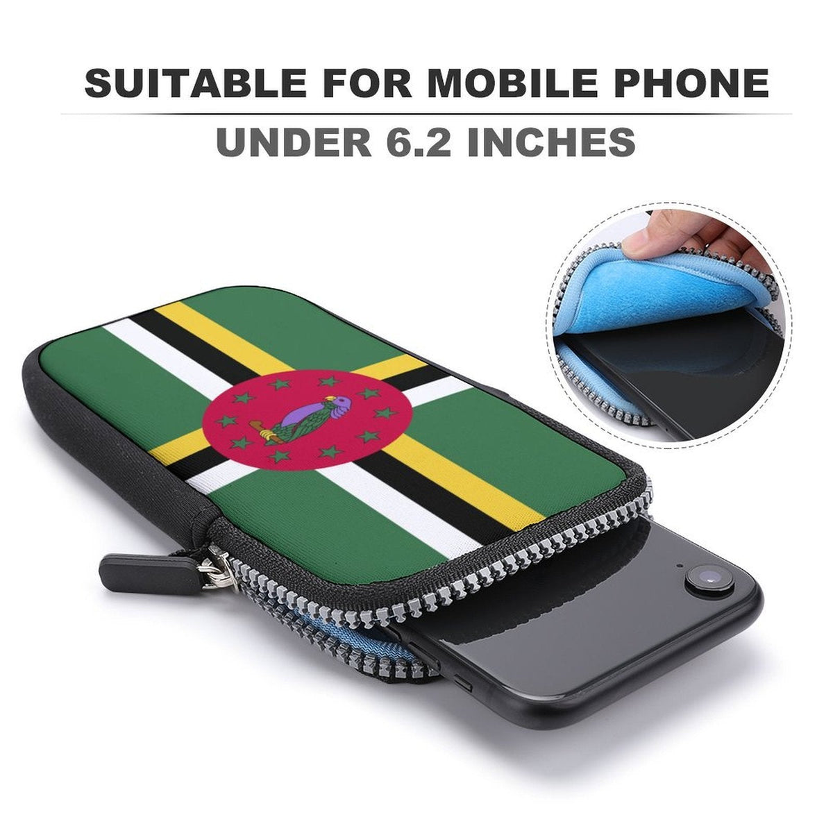 Dominica Flag Mobile Phone Purse - Conscious Apparel Store