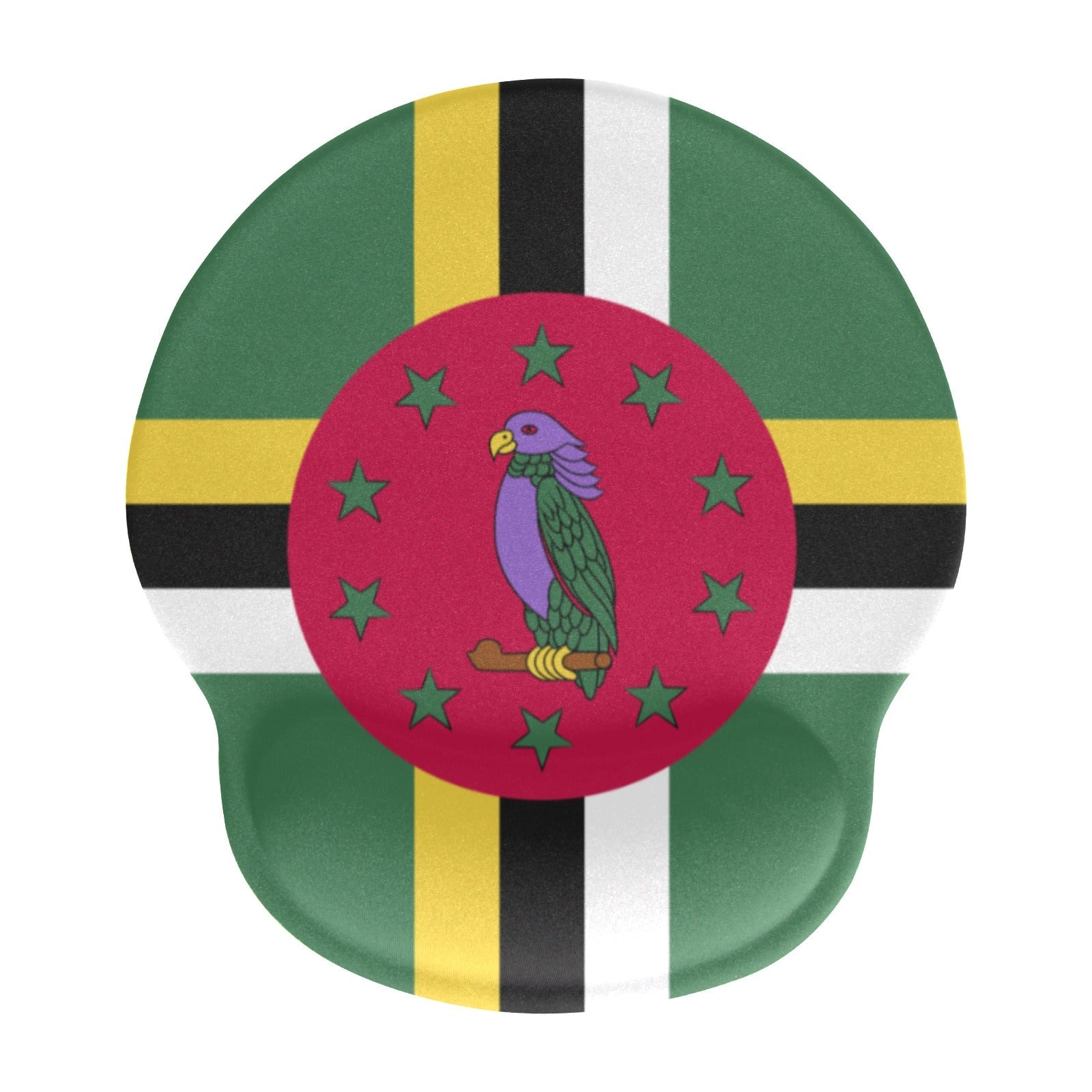 Dominica Flag Mouse Pad with Wrist Rest Support - Conscious Apparel Store
