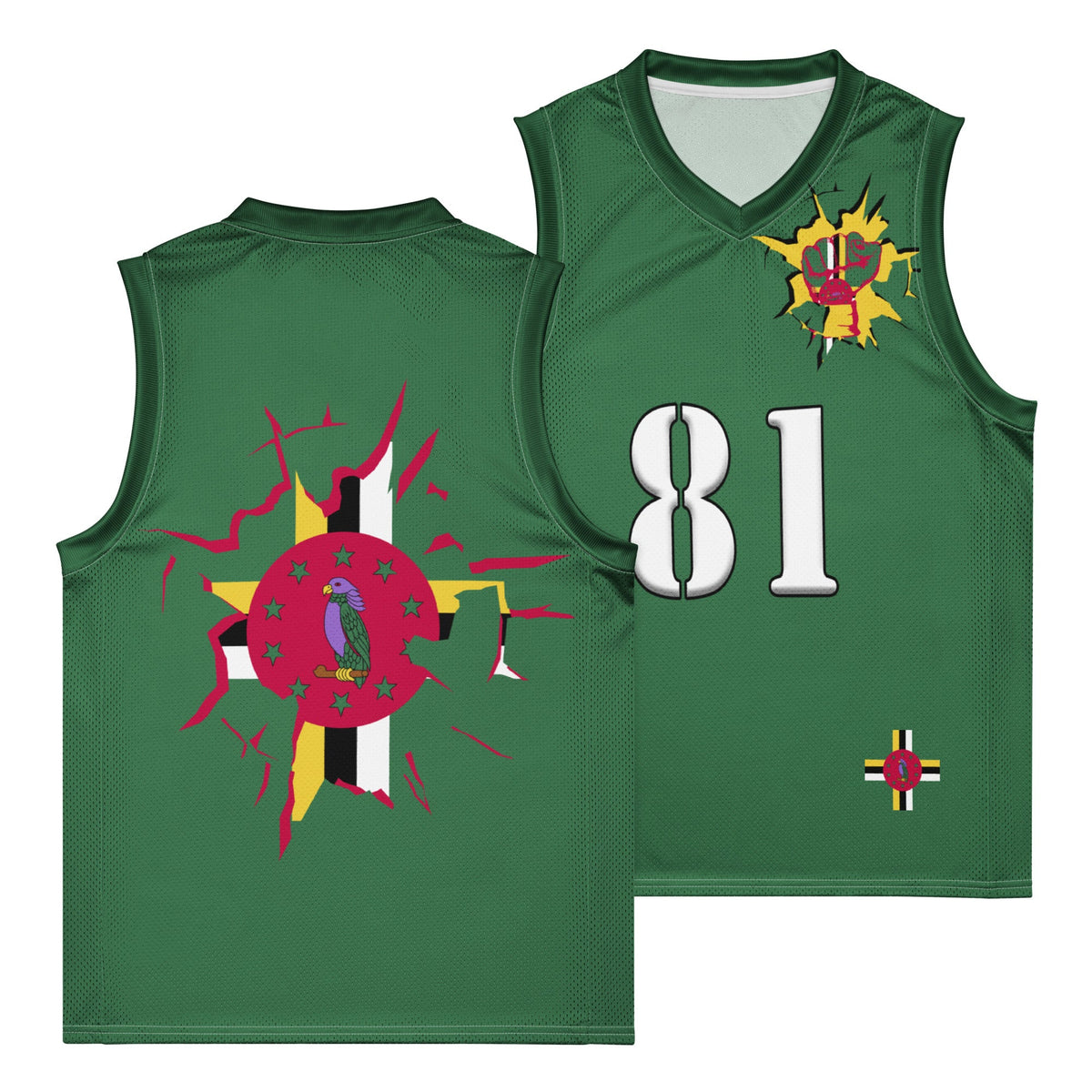 Dominica Flag Premium Sport Jersey Tank Top - Conscious Apparel Store