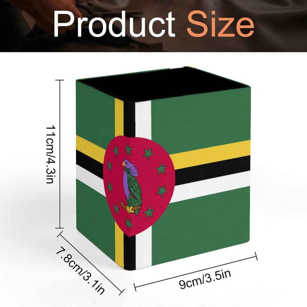 Dominica Flag Square Pen Holder - Conscious Apparel Store